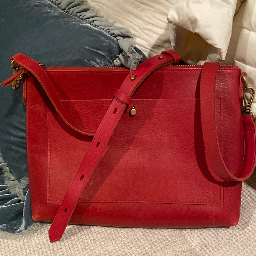 Madewell red leather purse